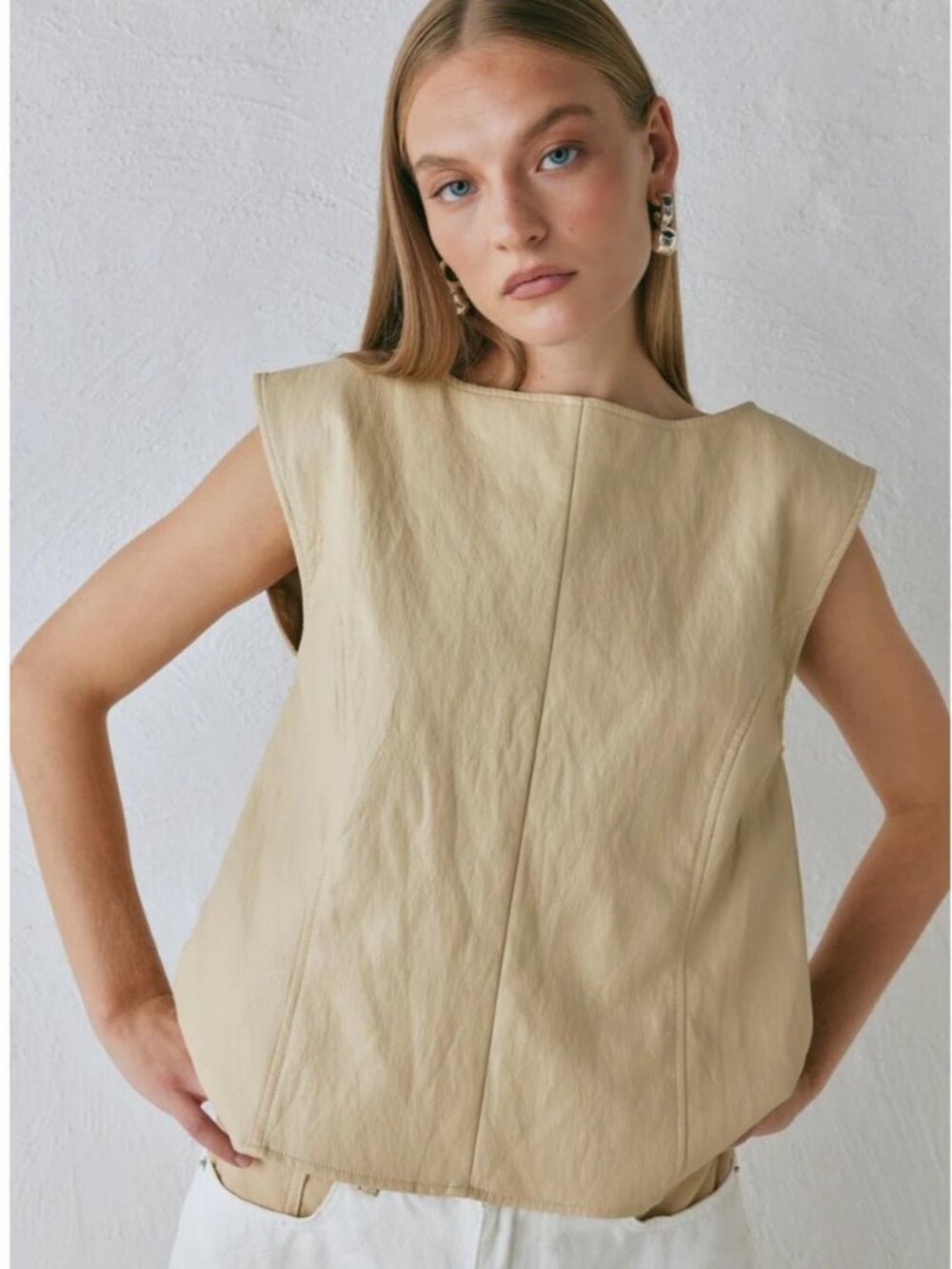 VRG GRL Sutton Vest - Butter - Size AU 10 / US 6 (Small)